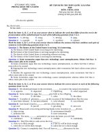 Đề thi thử THPT 2018 môn tiếng anh sở GDĐT bắc ninh 