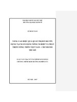 (Luận văn thạc sĩ) nâng cao hiệu quả quản trị rủi ro tín dụng tại ngân hàng nông nghiệp và phát triển nông thôn việt nam, chi nhánh thủ đô 