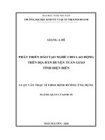 Phát triển đào tạo nghề cho lao động trên địa bàn huyện tuần giáo tỉnh điện biên