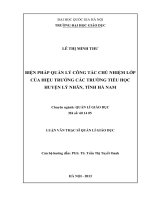 (Luận văn thạc sĩ) biện pháp quản lý công tác chủ nhiệm lớp của hiệu trưởng các trường tiểu học huyện lý nhân, tỉnh hà nam   