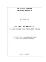 (Luận văn thạc sĩ) phát triển nguồn nhân lực tại công ty cổ phần prime tiền phong    