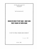 (Luận văn thạc sĩ) quan hệ kinh tế việt nam   nhật bản thực trạng và triển vọng  