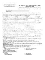 Đề thi thử THPT 2018 môn tiếng anh trường THPT lộc phát   lâm đồng lần 1 