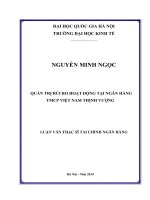 (Luận văn thạc sĩ) quản trị rủi ro hoat động tại ngân hàng TMCP việt nam thịnh vượng    