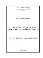 (Luận văn thạc sĩ) nâng cao chất lượng tín dụng tại ngân hàng TMCP hàng hải việt nam   