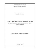 (Luận văn thạc sĩ) quản lý hoạt động giáo dục ngoài giờ lên lớp ở trường THPT nam trực tỉnh nam định 