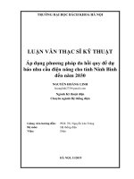 Áp dụng phương pháp đa hồi quy để dự báo nhu cầu điện năng cho tỉnh ninh bình đến năm 2030