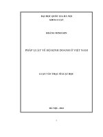(Luận văn thạc sĩ) pháp luật về hộ kinh doanh ở việt nam 