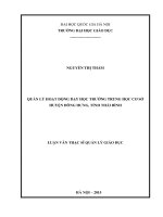 (Luận văn thạc sĩ) quản lý hoạt động dạy học trường trung học cơ sở huyện đông hưng, tỉnh thái bình   