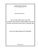 (Luận văn thạc sĩ) quản lý hoạt động đào tạo nghề tại trung tâm giáo dục nghề nghiệp   giáo dục thường xuyên huyện đoan hùng, tỉnh phú thọ   