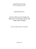 (Luận văn thạc sĩ) quản lý công tác cố vấn học tập trong đào tạo theo học chế tín chỉ ở học viện tài chính  luận văn ths  giáo dục 60 14 05 