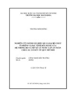 Nghiên cứu đánh giá hiệu quả loại bỏ chất ô nhiễm và đặc tính bẩn màng của hệ thống RO và MF xử lý nước cấp an toàn cho các cơ sở y tế quy mô nhỏ
