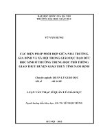 (Luận văn thạc sĩ) các biện pháp phối hợp giữa nhà trường gia đình và xã hội trong giáo dục đạo đức học sinh ở trường trung học phổ thông giao thủy huyện giao thủy tỉnh nam định   