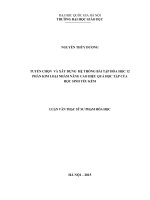 (Luận văn thạc sĩ) tuyển chọn và xây dựng hệ thống bài tập hóa học 12 phần kim loại nhằm nâng cao hiệu quả học tập của học sinh yếu kém 