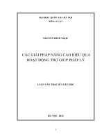 (Luận văn thạc sĩ) các giải pháp nâng cao hiệu quả trợ giúp pháp lý  