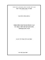 (Luận văn thạc sĩ) Theo dõi chấp hành pháp luật từ thực tiễn huyện Quế Sơn, tỉnh Quảng Nam