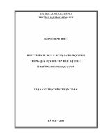 (Luận văn thạc sĩ) phát triển tư duy sáng tạo cho học sinh thông qua dạy chuyên đề tỉ lệ thức ở trường trung học cơ sở 