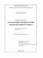 (Luận văn thạc sĩ) luật doanh nghiệp   một bước phát triển của pháp luật về công ty ở nước ta luận văn ths  6 01 05 