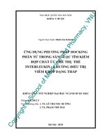 (Luận văn thạc sĩ) ứng dụng phương pháp docking phân tử trong sàng lọc tìm kiếm hợp chất ức chế thụ thể interleukin   6 hướng điều trị viêm khớp dạng thấp 