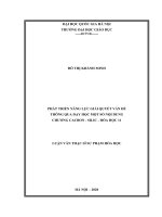 (Luận văn thạc sĩ) phát triển năng lực giải quyết vấn đề thông qua dạy học một số nội dung chương cacbon – silic – hóa học 11 