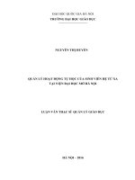 (Luận văn thạc sĩ) quản lý hoạt động tự học của sinh viên hệ từ xa tại viện đại học mở hà nội   