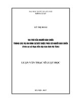 (Luận văn thạc sĩ) vai trò của người bào chữa trong các vụ án hình sự bắt buộc phải có người bào chữa (trên cơ sở thực tiễn địa bàn tỉnh hà tĩnh) 