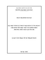 (Luận văn thạc sĩ) dạy học tích cực phần  đạo hàm và ứng dụng cho sinh viên học viện tài chính theo phương thức đào tạo tín chỉ   