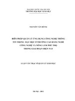 (Luận văn thạc sĩ) biện pháp quản lý ứng dụng công nghệ thông tin trong dạy học ở trường cao đẳng nghề công nghệ và nông lâm phú thọ trong giai đoạn hiện nay   