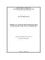 Nghiên cứu áp dụng một số phương pháp đánh giá khả năng nung của phối liệu