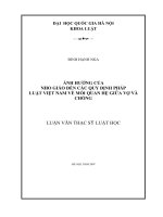 (Luận văn thạc sĩ) ảnh hưởng của nho giáo đến các quy định pháp luật việt nam về mối quan hệ giữa vợ và chồng 