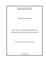 (Luận văn thạc sĩ) phát triển tư duy phản biện cho học sinh thông qua dạy học một số chủ đề toán lớp 2 