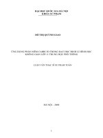 (Luận văn thạc sĩ) ứng dụng phần mềm cabri 3d trong dạy học định lí hình học không gian lớp 11 trung học phổ thông   