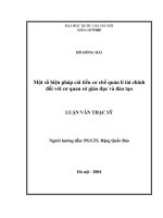 (Luận văn thạc sĩ) một số biện pháp cải tiến cơ chế quản lí tài chính đối với cơ quan sở giáo dục và đào tạo  phân tích trường hợp sở giáo dục và đào tạo thành phố hải phòng 