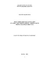 (Luận văn thạc sĩ) phát triển đội ngũ giảng viên của học viện phòng không   không quân trong giai đoạn hiện nay   