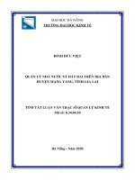 Quản lý nhà nước về đất đai trên địa bàn huyện mang yang, tỉnh gia lai 