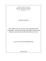 (Luận văn thạc sĩ) phát triển năng lực tư duy sáng tạo cho học sinh chuyên hóa   trường THPT chuyên thái bình qua dạy học bài tập phần hóa học đại cương  