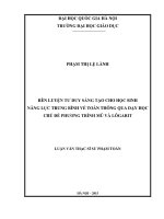 (Luận văn thạc sĩ) rèn luyện tư duy sáng tạo cho học sinh năng lực trung bình về toán thông qua dạy học chủ đề phương trình mũ và logarit 