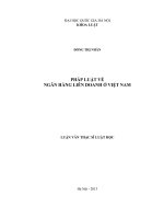 (Luận văn thạc sĩ) pháp luật về ngân hàng liên doanh ở việt nam 