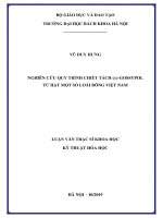 Nghiên cứu quy trình chiết tách +  gossypol từ hạt một số loài bông việt nam