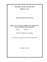 (Luận văn thạc sĩ) pháp luật áp dụng trong các hợp đồng mua bán hàng hóa quốc tế 