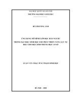 (Luận văn thạc sĩ) ứng dụng mô hình lớp học đảo ngược trong dạy học sinh học 8 để phát triển năng lực tự học cho học sinh trung học cơ sở 