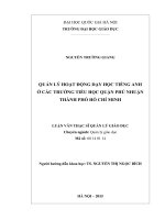 (Luận văn thạc sĩ) quản lý hoạt động dạy học tiếng anh ở các trường tiểu học quận phú nhuận thành phố hồ chí minh 