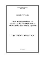 (Luận văn thạc sĩ) thực hành quyền công tố đối với các tội xâm phạm sở hữu theo luật tố tụng hình sự việt nam  