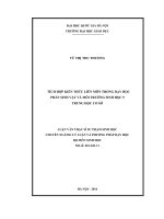 (Luận văn thạc sĩ) tích hợp kiến thức liên môn trong dạy học phần sinh vật và môi trường sinh học 9 trung học cơ sở 