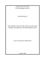 (Luận văn thạc sĩ) phát triển kỹ năng toán học trong giáo dục STEM cho học sinh thông qua dạy học hình học lớp 10 