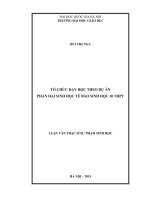 (Luận văn thạc sĩ) tổ chức dạy học theo dự án phần hai sinh học tế bào sinh học 10 trung học phổ thông   