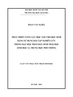 (Luận văn thạc sĩ) phát triển năng lực học tập cho học sinh bằng sử dụng bài tập nghiên cứu trong dạy học phần bẩy sinh thái học – sinh học 12 trung học phổ thông  