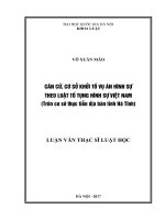 (Luận văn thạc sĩ) căn cứ, cơ sở khởi tố vụ án hính sự theo luật tố tụng hình sự việt nam (trên cơ sở thực tiễn địa bàn tỉnh hà tĩnh) 