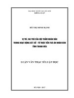 (Luận văn thạc sĩ) vị trí, vai trò của hội thẩm nhân dân trong hoạt động xét xử của tòa án   từ thực tiễn tòa án nhân dân tỉnh thanh hóa  