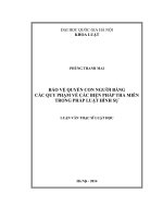 (Luận văn thạc sĩ) bảo vệ quyền con người bằng các quy phạm về các biện pháp tha miễn trong pháp luật hình sự  